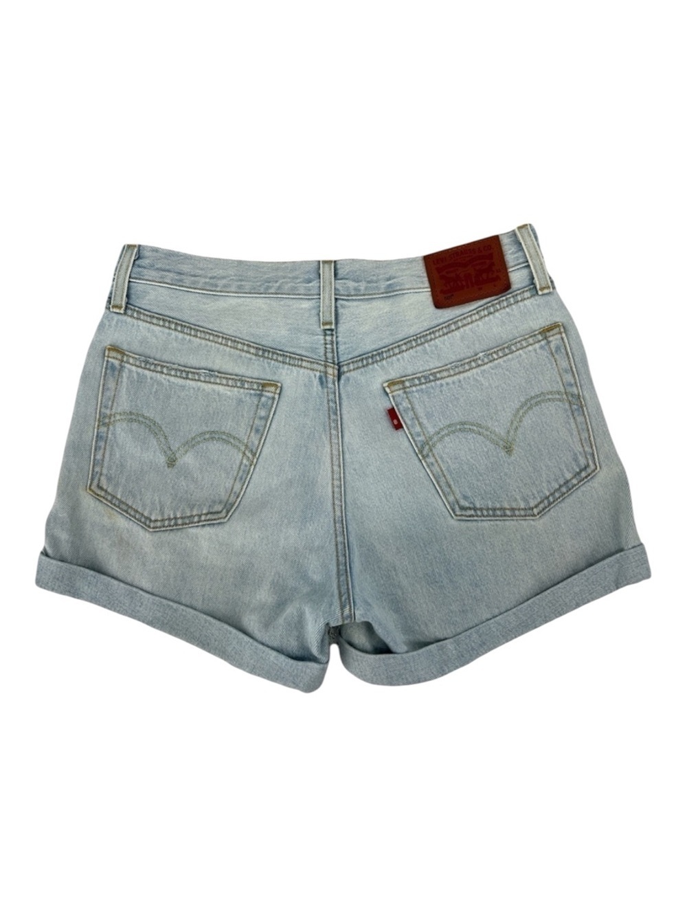 Levi’s 501 Hi-Waist distressed denim cuffed shorts Size 28 New